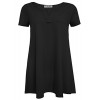 Tom's Ware Womens Plain Short Sleeve Loose Swing Henley Tunic Dress (Made In USA) - Dresses - $24.99 