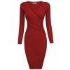 Tom's Ware Womens Stylish Surplice Wrap Bodycon Knit Midi Dress - Dresses - $34.99  ~ £26.59