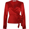 Topshop wrap blouse in red - Camisa - longa - 