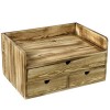 Torched Wood Desktop Document & File Holder Cabinet with 3 Drawer Office Supplies Organizer - 室内 - $39.99  ~ ¥267.95