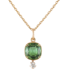 Tourmaline Diamond gold pendant 1930s - Necklaces - 