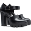 Track heel leather sandal - サンダル - 