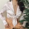 Trendy INS Vacation Style Lace Up Shirt - Košulje - kratke - $27.99  ~ 177,81kn