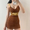 Trendy Low-cut Colorblock Bottom Cami Dress - Dresses - $19.99 