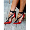 Trendy red and black heels - Классическая обувь - 