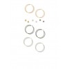 Tri Color Stud and Hoop Earrings Set - Uhani - $5.99  ~ 5.14€