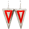 Triangled Red - Earrings - $9.00  ~ £6.84