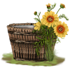 Tub with water and flowers - Предметы - 