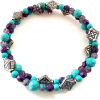 Turquoise Purple Memory Wire Brace;et - Bracelets - $17.50  ~ £13.30
