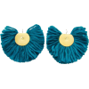 Turquoise Hand Fan Earrings - Kolczyki - 