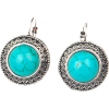 Turquoise Hoop Earrings - Uhani - 