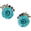 Turquoise Roses sapphires earrings 1990s - Earrings - 