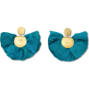 Turquoise Silky Hand Fan Earrings - Earrings - 