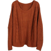 Twisted Knitted Coffee Jumper - Pullover - 