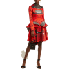 Typo printed silk-twill mini dress - Obleke - 