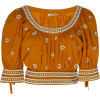 ULLA JOHNSON burnt orange cropped shirt - Shirts - 