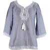 Una Gupta Blue Cotton top - Long sleeves shirts - 