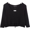 U-neck Drawstring Knit Top T-shirt - Long sleeves shirts - $27.99 