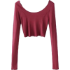 U-neck ear thread long-sleeved T-shirt - Košulje - kratke - $23.99  ~ 152,40kn