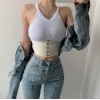 U-neck sling cutout exposed navel slim all-match small vest - Shirts - $19.99 