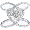 Unique Love Knot Diamond Ring, Statement - Aneis - 