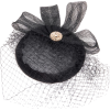 Unique Vintage Black Sinamay & Rhineston - Sombreros - 