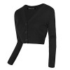 Urban CoCo Women's Cropped Cardigan V-Neck Button Down Knitted Sweater 3/4 Sleeve - Shirts - $16.86 