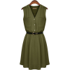 V Neck High Waist Dress - Kleider - $46.00  ~ 39.51€