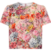 VALENTINO Floral-print silk and wool top - Koszule - krótkie - 