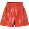 VALENTINO High-rise leather shorts - Calções - 