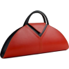 V Clutch Orange Black Leather Handbag - Torbe s kopčom - 