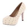 VELCANS Ivory Womens High Heels Pearl Designer Special Occasion Wedding,Prom,Party,Dress Princess Pumps Shoes - Platforms - $119.99  ~ £91.19