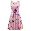 V Fashion Women's Casual V-Neck Sleeveless Flare Floral Evening Party Cocktail Dress - Dresses - $2.00 