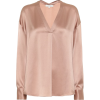 VINCE Silk-satin top - 长袖衫/女式衬衫 - 