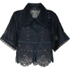 VITA KIN black broderie anglaise blouse - Košulje - kratke - 
