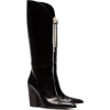 V-Neck Print Satin Mini Dress - Boots - 