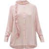 Valentino Ruffle-trim silk georgette blo - Hemden - lang - 