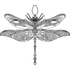 Vector Steampunk dragonfly - Rascunhos - 