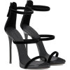 Velvet Strap Heel Sandals - Sandals - 