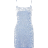 Velvet Baby Blue Slip Dress - Dresses - 