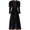 Velvet Dress with Puff Sleeves - Obleke - 