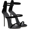 Velvet Strap Heel Sandals - Sandalen - 