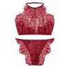 Verdusa Women's 2 Pieces Lace Sheer Bralette Bra and G-String Babydoll Lingerie Set - Ropa interior - $13.99  ~ 12.02€
