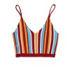 Verdusa Women's Beach Camisole Deep V Neck Striped Knit Crop Cami Top - Shirts - $12.99 