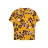 Verdusa Women's Floral Print Mock Neck Cap Sleeve Fitted T-Shirt Top - Shirts - $13.99 