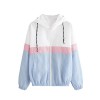 Verdusa Women’s Hooded Color Block Drawstring Sports Windbreaker Jacket - Outerwear - $16.99  ~ ¥1,912