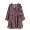 Verdusa Women's Plus V Neck Long Sleeve Floral Print Buttoned Ruffle Dress - sukienki - $23.99  ~ 20.60€