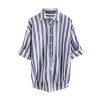 Verdusa Women's Striped Chest Pocket Button-Down Blouse Shirt - Shirts - $15.99 