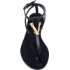 Versace 'V' Leather Sandals - Sandálias - 