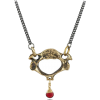 Vertebra & Garnet Necklace #valentines - Ожерелья - $65.00  ~ 55.83€